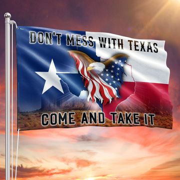 Discover Texas American Flag, Don't Mess with Texas Independence Day Grommet Flag
