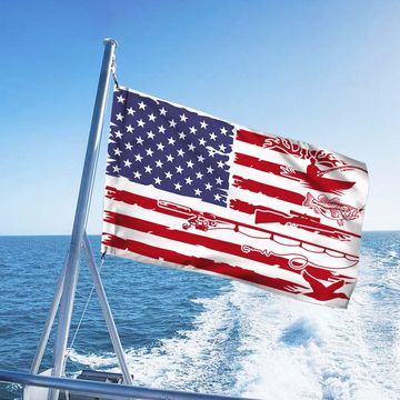 Discover Bass Fishing Hunting American Grommet Flag