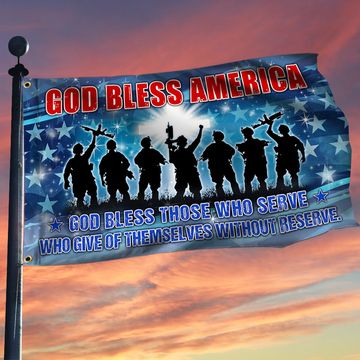 Discover Veteran Grommet Flag God Bless America
