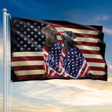 Discover Chocolate Labrador And Black Labrador Retrievers 4th of july Patriotic American Grommet Flag