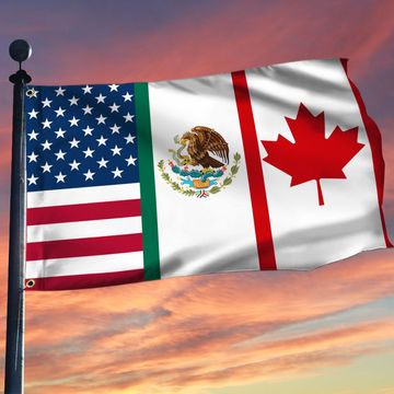 Discover US Mexico Canada USMCA Grommet Flag