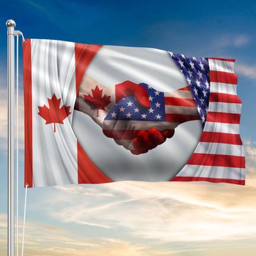 Discover Canadian USA Friendship Grommet Flag