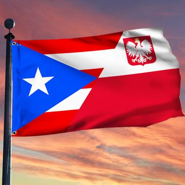 Discover Puerto Rican And Polish Grommet Flag