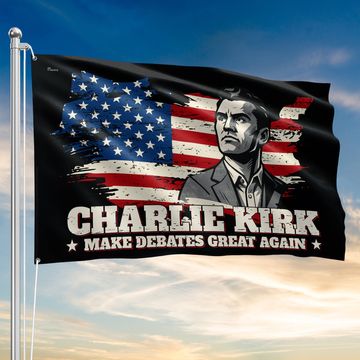 Discover Charlie Kirk Make Debates Great Again Patriotic Grommet Flag
