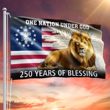 Discover 250 Years of Blessing Flag, Lion Of Judah American Grommet Flag