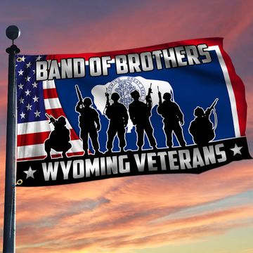 Discover Veteran Grommet Flag Band Of Brothers Wyoming Veterans QNN556GFv1