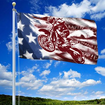 Discover Motocross Dirt Bike American Flag