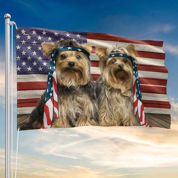 Discover American Flag – Yorkshire Terrier Dog Double-Sided Grommet Flag for Patriotic Decor