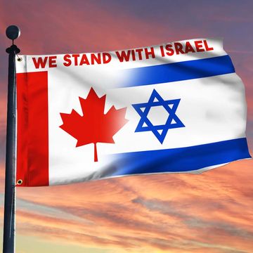 Discover We Stand With Israel Canada Israel Friendship Grommet Flag TQN1875GFv1