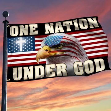 Discover One Nation Under God Patriotic Eagle Grommet Flag