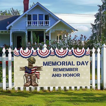 Discover Memorial Day Remember And Honor Fence Banner