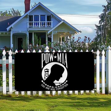 Discover POW MIA Fence Banner – You Are Not Forgotten Outdoor Military Memorial Sign