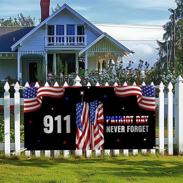 Discover Patriot Day 911 Never Forget Fence Banner