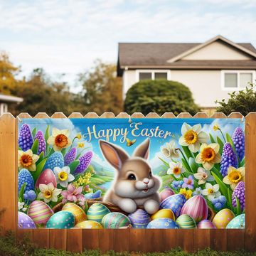 Discover Happy Easter Fence Banner