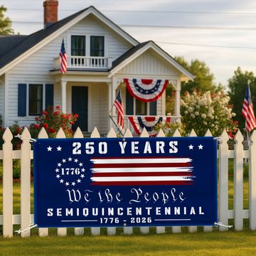 Discover Betsy Ross 250, 250th Anniversary Semiquincentennial Fence Banner