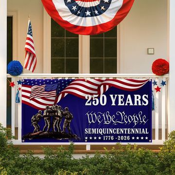 Discover 250 years Patriotic Fence Banner We The People American outdoor flag