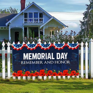 Discover Memorial Day Remember And Honor Fence Banner