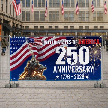 Discover 250th Anniversary USA Fence Banner 1776 2026 Patriotic outdoor Flag