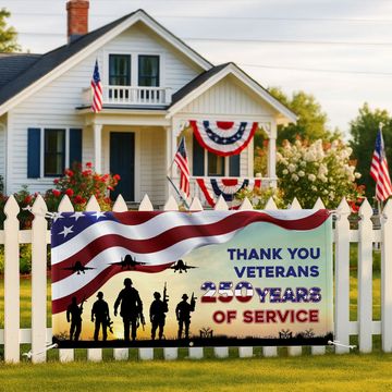 Discover Thank You Veterans Fence Banner | Honoring 250 Years of American Freedom