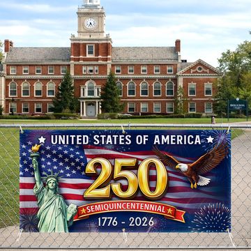Discover Celebrating USA 250 Years Semiquincentennial Fence Banner 1776 2026 Patriotic Flag