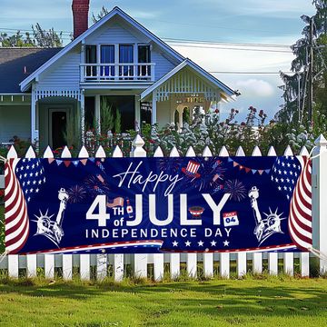 Discover Happy 4th of july Independence Day  Patriotic American Fence Banner