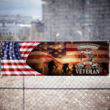 Discover Memorial Day Veteran Banner Forever The Title Veteran Patriotic Memorial and Veterans Day Fence Decor