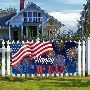 Discover Happy 4th of july Independence Day  Patriotic American Fence Banner