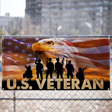 Discover U.S. Veteran Military Fence Banner
