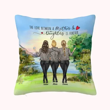 Discover Personalised The Love Between a Mother and Daughter is Forever Lakeside Vew Throw Pillow Cover Mother's Day Gift Home Decoration