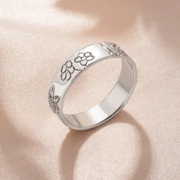 Discover Personalised Dainty Engraved Sunflower Wildflower Birth Flower 6 Flowers Ring Birthday Christmas Gift for Women