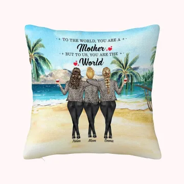 Discover Personalised To the World You are a Mother but to Us You are the World Throw Pillow Cover Best Gift for Mother Bedroom Decor