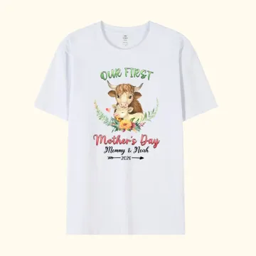 Discover Personalised Our First Mother's Day T-shirt with Cute Animal and Name Mother's Day Gift for New Mom