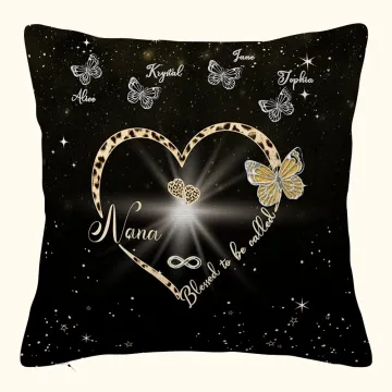 Discover Personalised Blessed to Be Called Nana Throw Pillow Cover with 1-9 Butterflies Mother's Day Gift for Her
