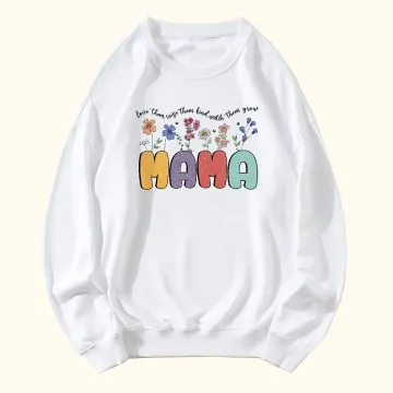 Discover Personalised Watercolour Flower Sweatshirt with Text Mother's Day Birthday Gift for Women