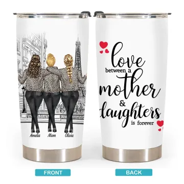 Discover Personalised Love between a Mother and Daughters Family Love 20oz Tumbler Women's Day Gift for Hot and Cold Drinks