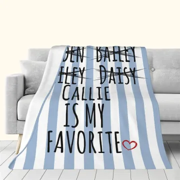 Discover Personalised Favorite Child Muticolour Striped Name Blanket Funny Father's Day Birthday Family Gift for Dad Mom Grandparents