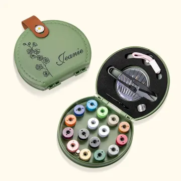 Discover Personalised Portable Sewing Kit Set Storage Box with Birth Flower and Name Travel Home Sewing Stitching Tools and Supplies for Tailor