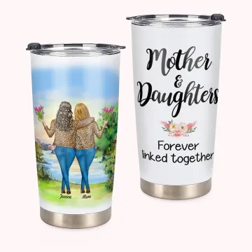 Discover Personalised Forever Mother and Daughters Love and Connect 20oz Tumbler Mother's Day Gift for Hot and Cold Drinks