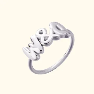 Discover Personalised Bubble 1-6 3D Letter Ring Dainty Jewellery Birthday Mother's Day Anniversary Gift for Her