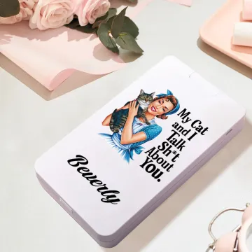 Discover Personalised Cartoon Retro Girl Makeup Brush Set with Name and LED Mirror Travel Essentials Birthday Gift for Her