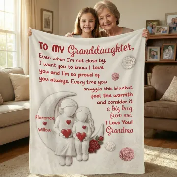 Discover Personalised To My Granddaughter Soft Throw Blanket with Name Home Decor Birthday Anniversary Gift for Granddaughter