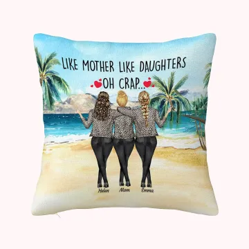 Discover Personalised Like Mother Like Daughter Oh Crap Throw Pillow Cover Best Gift for Mother Sofa Decor