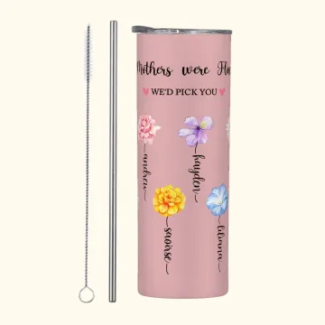 Discover Personalised Grandma's Garden 1-13 Birth Flowers 20oz Straight Skinny Tumbler with Names Mother's Day Gift for Her
