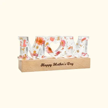 Discover Personalised MOM or MUM Night Light with Flowers Home Decor Birthday Gift Mother's Day Gift for Mother Wife Girlfriend