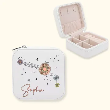 Discover Personalised Zodiac Floral Constellations Jewellery Box Case Birthday Gifts for Woman