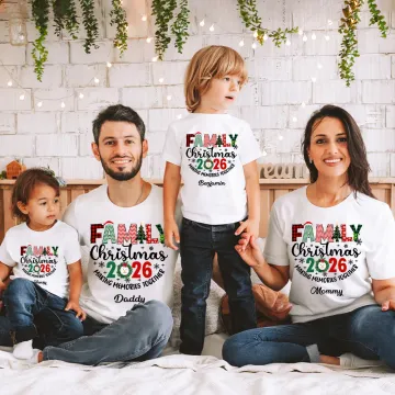 Discover Personalised Family Christmas Making Memories Together T-shirt Sweatshirt Baby Onesie Christmas Gift for Mother Father Kids