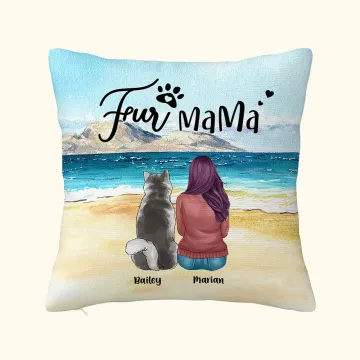 Discover Personalised Walking On A Golden Sandy Beach with My Beloved Dog Throw Pillow Cover Home Essentials Birthday Gift for Dog Lovers