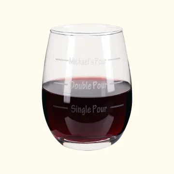 Discover Personalised Pour Line Wine Glass with Engraved Name Anniversary Mother's Day Birthday Gift for Wine Lover