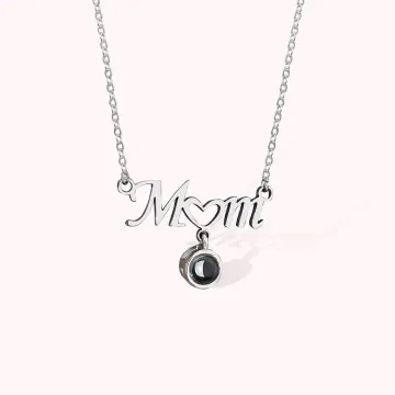 Discover Personalised 100 Languages I love You Photo Projection Mom Necklace