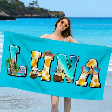 Discover Personalised Multicolour Oversized Quick Dry Summer Sunglasses Seaside Beach Towel with Name Holiday Travel Essential Birthday Gift for Family Friend
